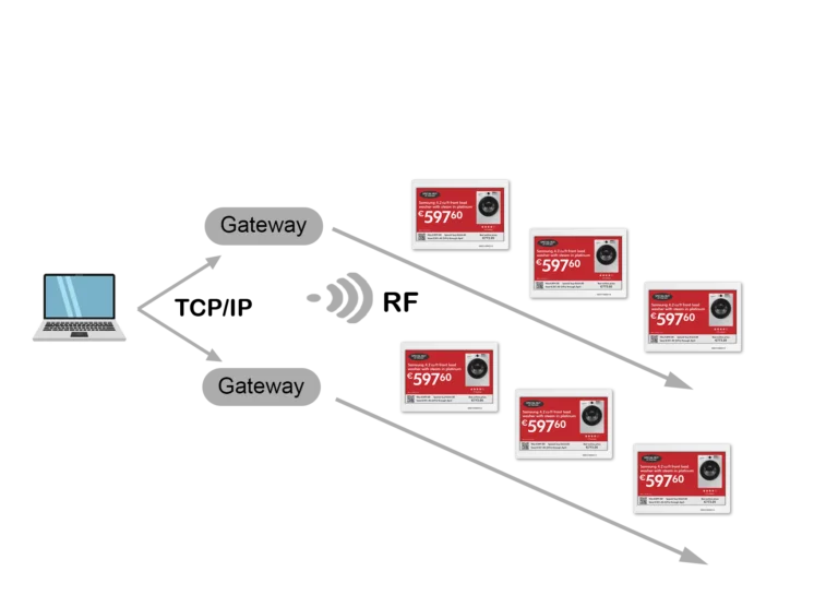 Visual representation of electronic shelf label system for a single store