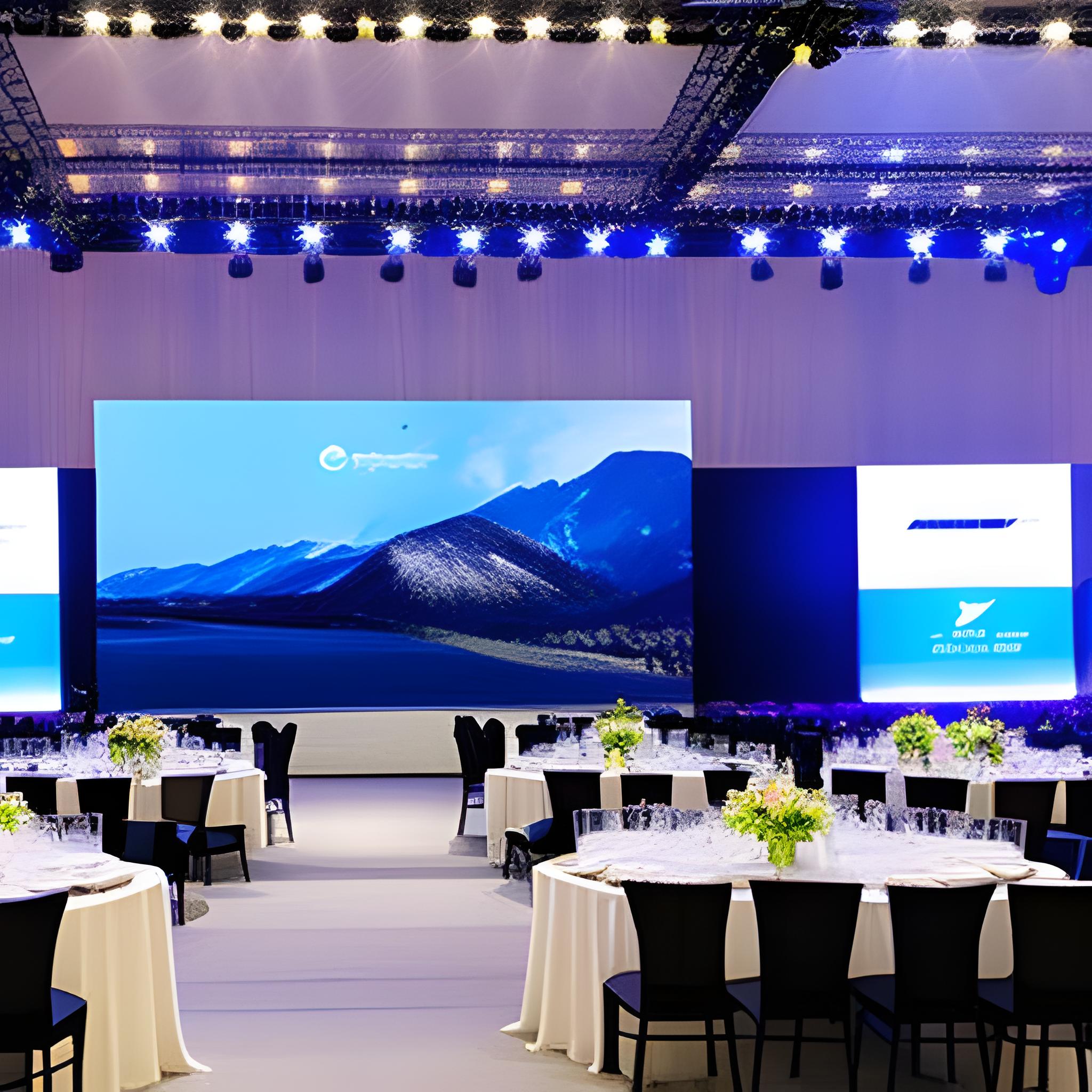 LED Screens shows videos placed in an event