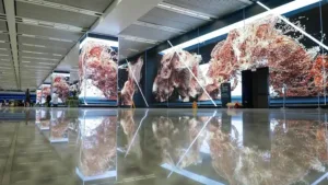 large-scale LED advertising screens in an airport showcasing stunning images for LED display outdoor advertising and indoor