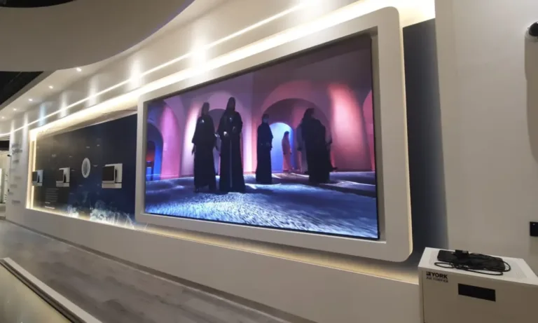 A large Indoor led display screen showcased prominently in an indoor setting.