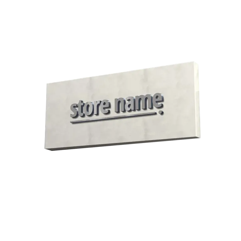 3D signage showcasing the store name by LED display company