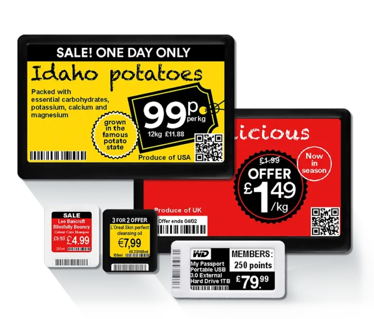 Electronic shelf label systems showing product price