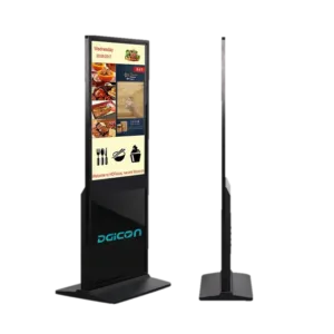 Floor-standing LCD screen displays or screen LCD display stand showcasing informations.