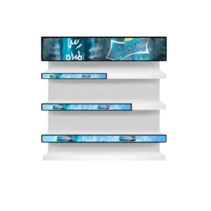 Digital LED display showing ad of a brand
