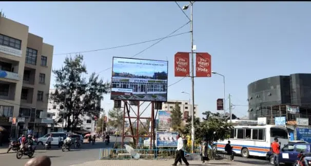 outdoor LED Screen installed in a street in africa