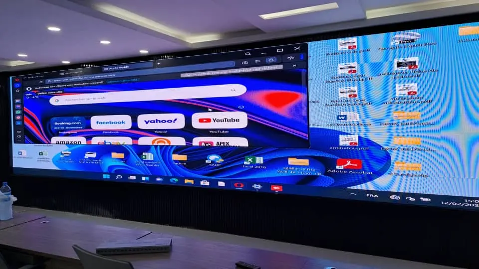 A screen displaying multiple apps, designed for an LED setup in South Africa.