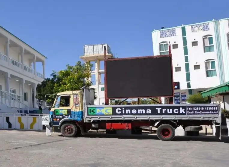 LED screen placed on a truck