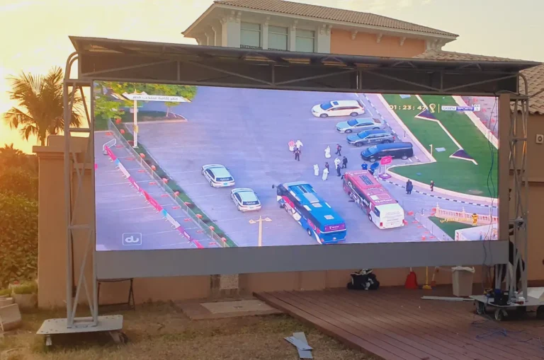 A outdoor led display screen under the open sky ideal for events