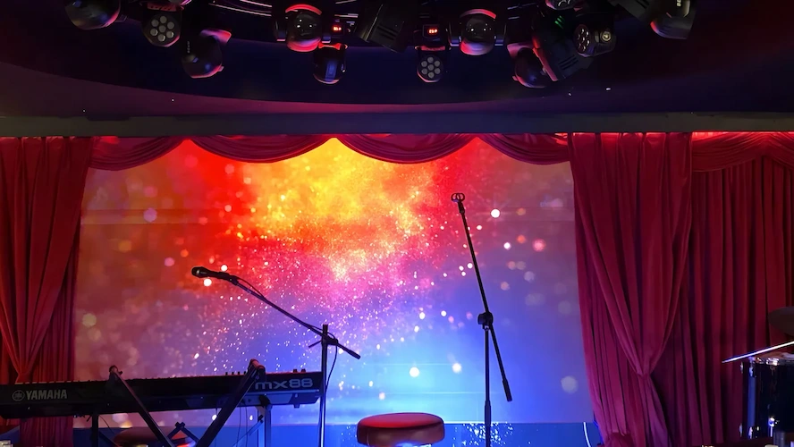 LED screen for stage showing floral designs