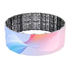 Cylindrical shape digital LED display panel