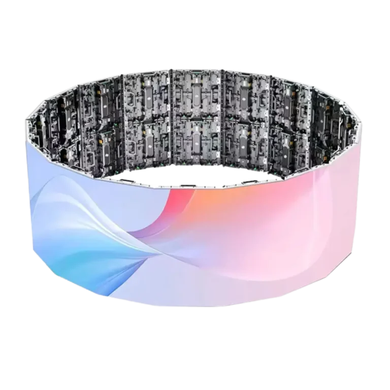 Cylindrical shape digital LED display panel