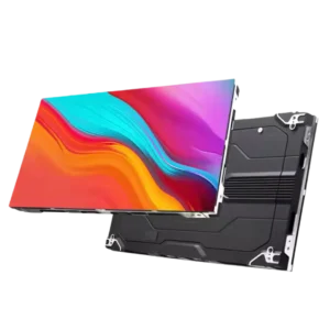 Indoor LED panel cabinet with colorful wave display and rear housing